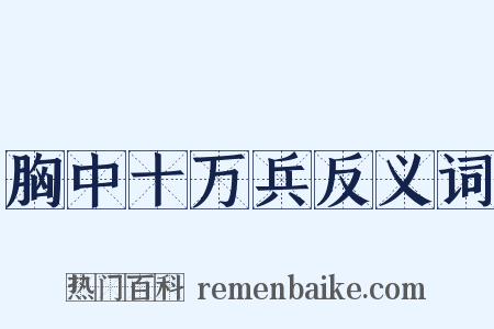 胸中十万兵反义词是什么意思的图片